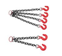 Keenso Tow Chains with Hooks, Metal Simulation Tow Chain with Hooks, Decorative Parts for RC Crawler Cars, Easy Install Durable Upgrade (Double Hook + Quad Hook)