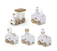 Keenso Toy, Wooden Mini Set, Magnetic Connection Toys with Bright Colors for Kids Imaginative Play and Holiday Decoration (5 sections white)