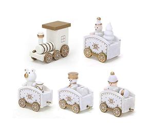 Keenso Toy, Wooden Mini Set, Magnetic Connection Toys with Bright Colors for Kids Imaginative Play and Holiday Decoration (5 sections white)