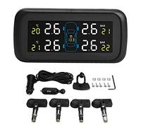 Keenso TPMS Tyre Monitoring kit, Car TPMS Tyre Pressure Monitoring System LCD Cigarette Lighter USB 4 Internal Sensor Tire Pressure Monitoring System Wheel Parts