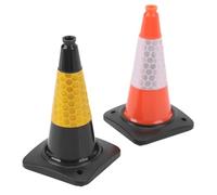 Keenso Traffic Cones, Plastic Mini Reflective Cone for RC Car Training, 2pcs for Indoor Outdoor Racing Fun and Obstacle Course Challenges