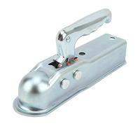 Keenso Trailer Hitch Coupling, Straight Tongue Trailer Coupler 50mm Hitch Ball Square Channel 3500 Lb Load Capacity Forged Steel Galvanized Hook Connector
