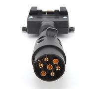 Keenso Trailer Wiring Connector, 7 Pin Round Male Plug to 7 Pin Flat Female Socket Adapter, Versatile Usage, Enhanced Stability, Easy Installation, Easy Conversion, Premium Materials,