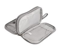 Keenso Travel Electronic Organizer Portable Cable Charger Storage Bag, 2 Tier Design Durable Polyester Case for Business Trip Vacation, 7.9 X 4.7 X 1.6in Size (Grey)