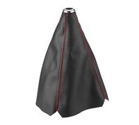 Keenso Universal Gear Stick Cover, PU Leather with Red Stitching Waterproof Dust Protection for Manual Transmission Gear Knob Easy Install Fashion Design Non-Slip