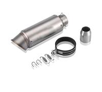 Keenso Universal Motorcycle Oblique Stainless Steel Exhaust Pipe 51mm Slip on Exhaust Muffler Rear Pipe Tailpipe(Titanium color) Auto Tuning