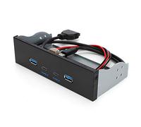 Keenso USB 3.1 Front Panel PCI-E Interface USB3.0+2x Type C Extension Panel for Practical Enthusiasts, Black