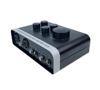 Keenso USB Sound Interface 48V Power Professional Mixer for PC Recording, Podcasting - Aluminum Alloy Black 6.3 X 4.1 X 1.7in