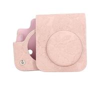 Keenso Vintage Instant Camera Carrying Case Mini 12 Multi Functional Strap Exclusive Protection and Aesthetics PU Leather Material (Light Pink Relief)