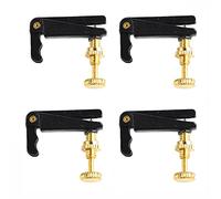 Keenso Violin Fine Tuner, Metal Violin String Adjuster Part, 4Pcs 1 2 Size, Easy Installation, Precise Pitch Control, Understated Look for Students Practice and Daily Playing (Black Gold)