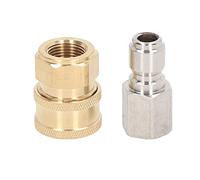 Keenso Washing Machine Quick Adjustments High Pressure 5000PSI Brass Stainless Steel Connections, Firm Connection to The Washing Machine Hose Hose Ball Valve Telescopic Rod, 1 Male 1 Female Adapter