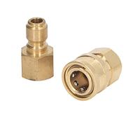 Keenso Washing Machine Quick Adjustments High Pressure 5000PSI Brass Stainless Steel Connections, Firm Connection to The Washing Machine Hose Hose Ball Valve Telescopic Rod, 1 Male 1 Female Adapter