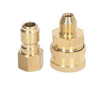 Keenso Washing Machine Quick Adjustments High Pressure 5000PSI Brass Stainless Steel Connections, Firm Connection to The Washing Machine Hose Hose Ball Valve Telescopic Rod, 1 Male 1 Female Adapter
