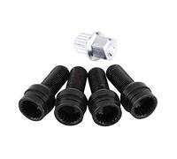Keenso Wheel Bolts, Locking Wheel Nut Set 4Pcs M14*1.5MM Steel Lock Lug Nut Set With Key (Black)
