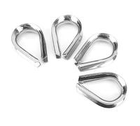 Keenso Wire Rope Cable Thimbles Stainless Steel 12mm 1 2 Inch M12 Thimble 4 Pack Electrolytic Polished Loop Protectors for Marine Rigging Hoisting Fishing Gear