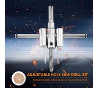 Keenso Woodworking tool: Adjustable Hole Saw Drilling Bits Set, 30-120 Mm Range, Durable Carbid Tip