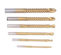 Keenso Woodworking with High Speed Steel Turn Drills for Soft Material 3-8 Mm, 6 Sizes for Electric Drill, Stable Position, Suitable for Most Soft Material Drilling Processes