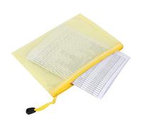 Keenso Zipper Bags, PVC Document Folder Set for Card and File Storage, 12pcs A5 Multi-Color School Supplies (Yellow)