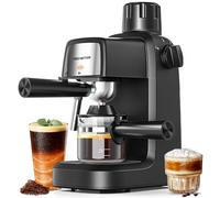 KEENSTAR - 3.5 Bar Espresso Machine with Milk Frother, 800W Compact Machine with Preheat Function, 4 Cup Coffee Maker for Cappuccino or Latte - Gift for Lovers