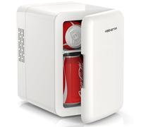 KEENSTAR 4 Liter Mini Refrigerator 6 Can Portable Heater Personal Travel Refrigerator for Bedroom