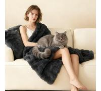 Luxury Faux Fur Electric Heated Throw Blanket UK - 8 Heat Settings, 10-Hour Timer, Overheat Protection & OEKO-TEX Certified, Soft Fluffy for Family, Couch, Bed, All Seasons Home Relaxation