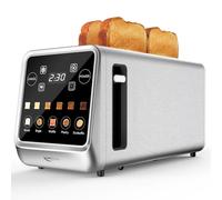 Keenstone Smart Toaster 4 Slice, Digital Toaster with TouchScreen, Dual Control Panel, Single Slot Toasting, Timer, Reheat & Defrost for Bagels, Bread, Waffles, Stainless Steel