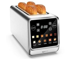 Keenstone Toaster 4 Slice, Digital Smart Toaster with TouchScreen, Memory Function, Single Slot Toasting, Timer, Reheat & Defrost for Bagels, Bread, Waffles, Muffin, Stainless Steel Kitchen Essentials