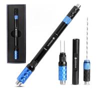 KEENSUN 4-in-1 Cigar Punch Tool Set with 2 Size Cigar Punch(7mm/9mm), Cigar Draw Enhancer Cutter and Twin Nubber (Black Blue)