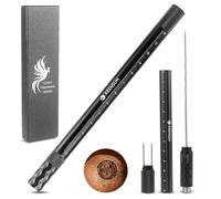 KEENSUN 4-in-1 Cigar Punch Tool Set with Cigar Punch(7mm), Cigar Draw Enhancer Cutter, Twin Nubber and Graduated Scale (Black)