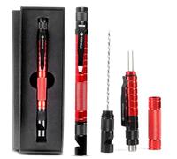 KEENSUN 6-in-1 Cigar Punch Pen ShapeTool Set Multitool with Cigar Punch(7mm),Cigar Draw Enhancer Cutter,Twin Nubber,Whistle and Clip(Red)