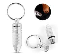 KEENSUN Cigar Punch - Stainless Steel Hole Opener With Rotary Blade, Portable Key Chain Ring (Silver)