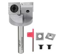 KEENTECH 1/4" Shank 1" CNC Spoilboard Surfacing Router Bit - Industrial-Grade Carbide Tipped, 2-Wing Replaceable Inserts, Slab Flattening Bit for Woodworking, Planing & Bottom Cleaning