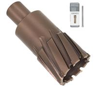 KEENTECH Carbide-Tipped Annular Cutter, 1-1/2"Diameter x 2" Depth 3/4" Weldon Shank, TCT Mag Drill Bit with Advanced PVD Nano-Coating for Faster, Smoother, Longer-Service Life Cutting Harder Metal