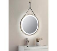Keenware KBM-360 Midas Round LED Brushed Brass Framed Bathroom Mirror With Hook & Loop; 600mm