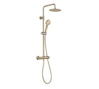 Keenware KBS-222 Midas Round Overhead Shower System: Brushed Brass