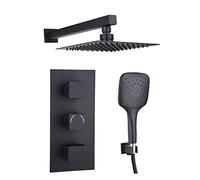 Keenware KBV/132 Lunar Concealed Two Outlet Shower Valve Wall Kit: Black