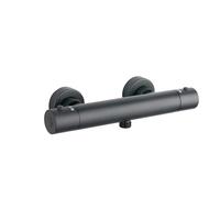 Keenware KRA-028 KBS-028 Black Brass Thermostatic Bar Shower Valve with Bottom Outlet, Chrome