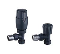 Keenware KRA-195 Thermostatic Radiator Angled Valves: Anthracite Grey