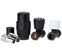 Keenware KRA-201 Thermostatic Towel Rail & Radiator Straight Valves: Black