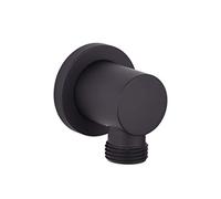 Keenware KSA-186 Lunar Luna Brass Shower Round Wall Elbow Outlet, Black
