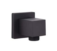 Keenware KSA-187 Lunar Square Brass Shower Wall Elbow Outlet, Black