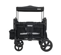 Keenz MOOV 4-Passenger All-Terrain Stroller Wagon with Reclining Seats, Built-in Cooler, Push/Pull Handle, Rubber Wheels, and Activity Tray - Foldable Wagon for Four Kids, Black
