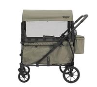 Keenz Viva 4-Passenger Compact Stroller Wagon for Kids with Foldable Frame, Push/Pull Handle, EVA Wheels, and Mosquito Net Canopy - Lightweight Wagon for Families, Green
