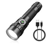 KEENZO 501BPRO LED Torch Rechargeable,Super Bright White Light Tactical Handheld Torches,3 Lighting Modes IP65 Waterproof Flashlight Spotlight for Outdoor Hiking Camping Searchlight