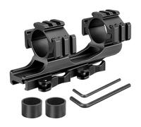 KEENZO Low Profile 1''25mm/30mm One-Piece Scope Ring Mount QD Quick Release Dual Ring Bracket Mount Rail See Through Style for 20mm Picatinny Rail (LD3002-K-Quick Release)