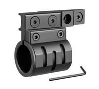 KEENZO Offset Torch Ring Mount for Rail System - 2 Ways to Mounting Inserts Included fits 25.4mm 30mm Diameter Flashlight