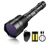KEENZO UV500 Powerful UV 365nm or 395nm Torch,Torch Ultra Violet,5 LEDs Powerful Blacklight Flashlight for Pet Urine Finding & Mineral, Antique Detection, Scorpion Search,etc (UV500_365nm)