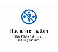 Keep Area Clear - Please Keep Surface Clear, Short Use - Sticker A4: 297 x 210 mm - With Graphic and Text