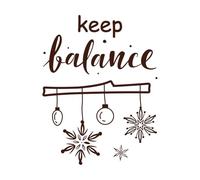 Keep Balance Hand Drawn Motivation Simple Lettering Sign with Winter Lettering Decals 40x52.1cm It Won't Fall Off Coffee