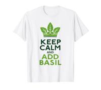 Keep Calm and Add Basil Herb Italian Chef Value Graphic T-Shirt, Men, White, XL
